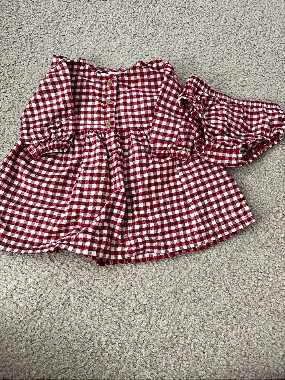 little planet by carter's Baby Girl Organic Cotton Flannel Gingham Dress and